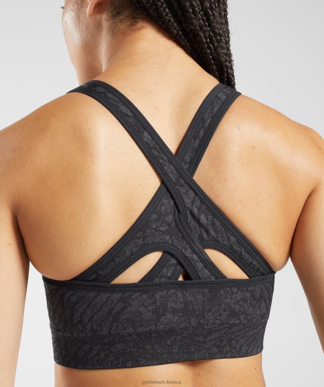 Gymshark adapter le soutien-gorge de sport sans couture animal sauvage | noir femmes 6HF28214